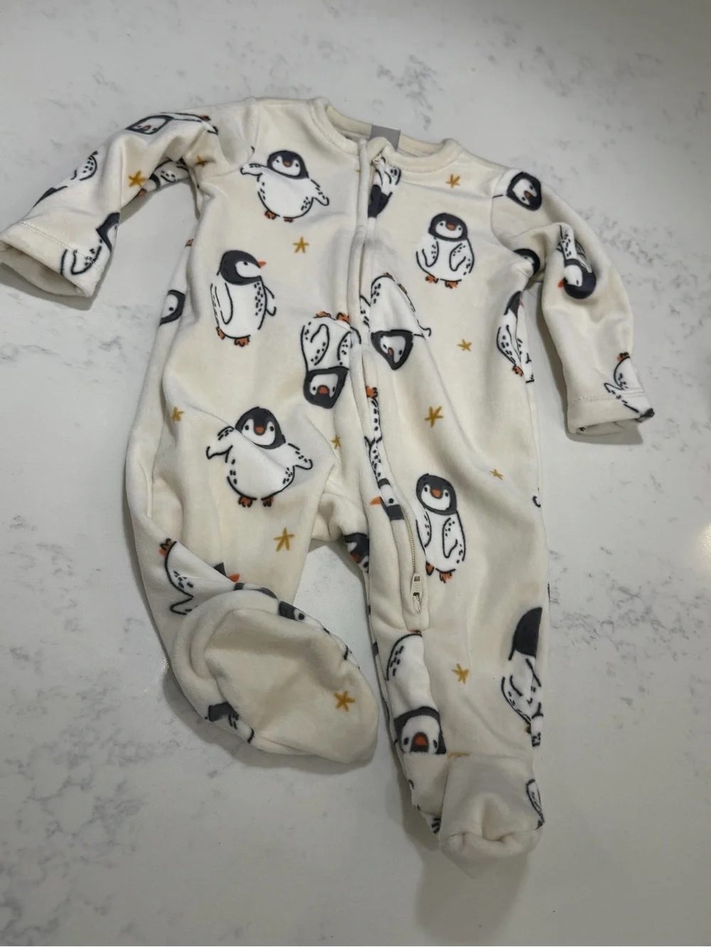 Old Navy Cream Footed One-Piece with Colorful Turkey Motif bundle of two pieces.